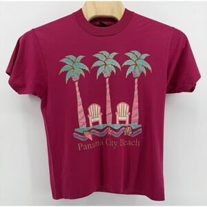 Vintage 80s Screen Stars Panama City Beach T-Shirt Size L Single Stitch USA Made